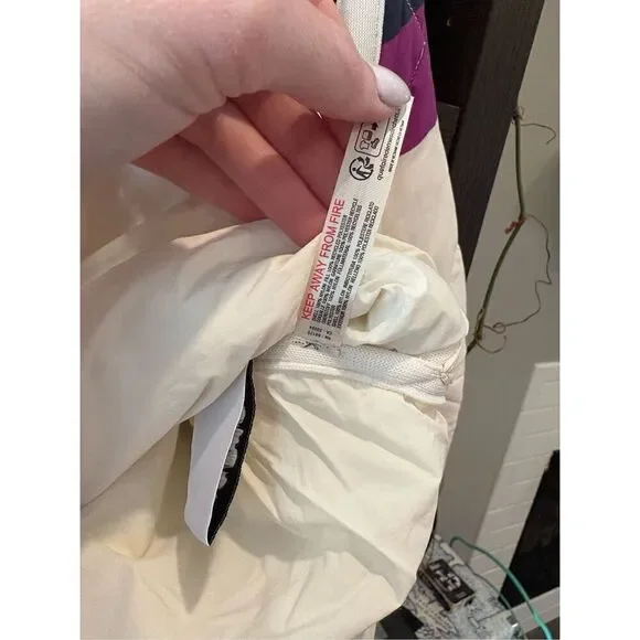 NWT Free People FP Movement x Hatch Printed Puffer Jacket Ivory Chevron Medium - Picture 8 of 11